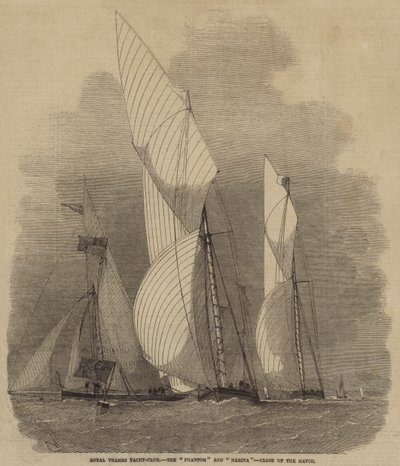 Royal Thames Yacht-Club, the Phantom and Marina, Close of the Match by Edwin Weedon